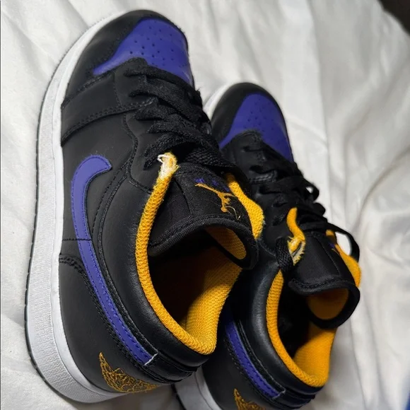 Nike Air Jordan Low Black, Purple and Yellow Sneakers Big Boy 4.5Y - Picture 6 of 8